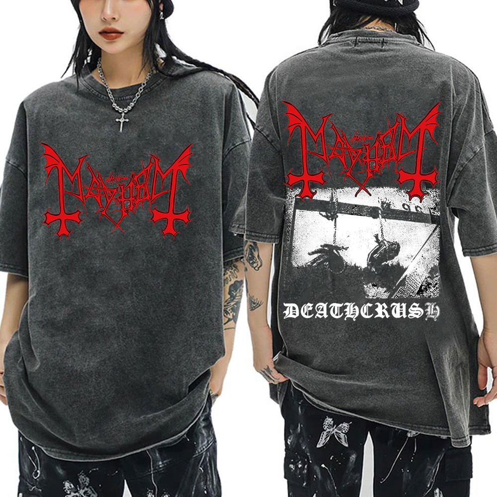 Crossfit Mayhem - Darkthrone Mayhem Vintage lavé T-shirts noir